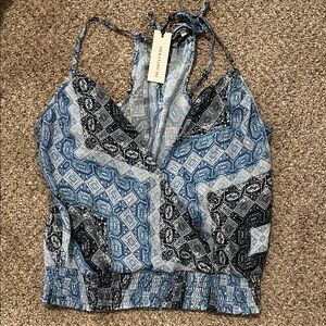 Heartloom Blue and Black Patterned Camisole